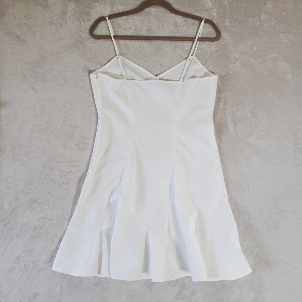 Derek Lam 10 Crosby White Cotton Mini Flare Hem Dress Sz 10 Sleeveless - Picture 7 of 12